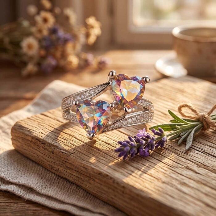 Aurora Double Heart 925 Sterling Silver Cubic Zirconia quality affordable jewelry table Aurora Double Heart 925 Sterling Silver Cubic Zirconia quality affordable jewelry table