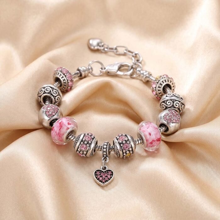 Silver Charm Bracelet on velvet high quality cheap price Silver Charm Bracelet on velvet high quality cheap price